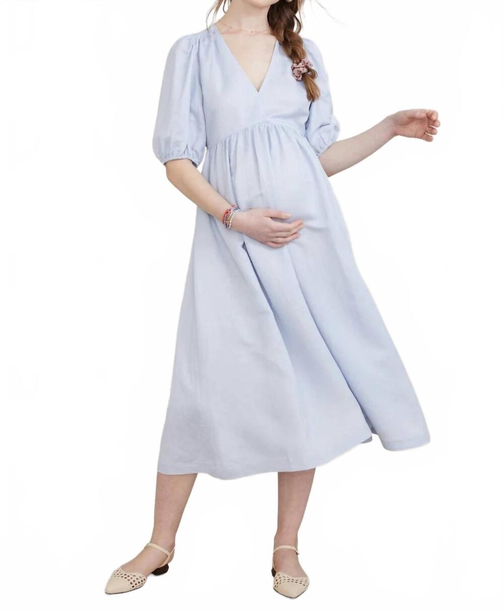 NEW HATCH the nikki maternity dress in breeze blue